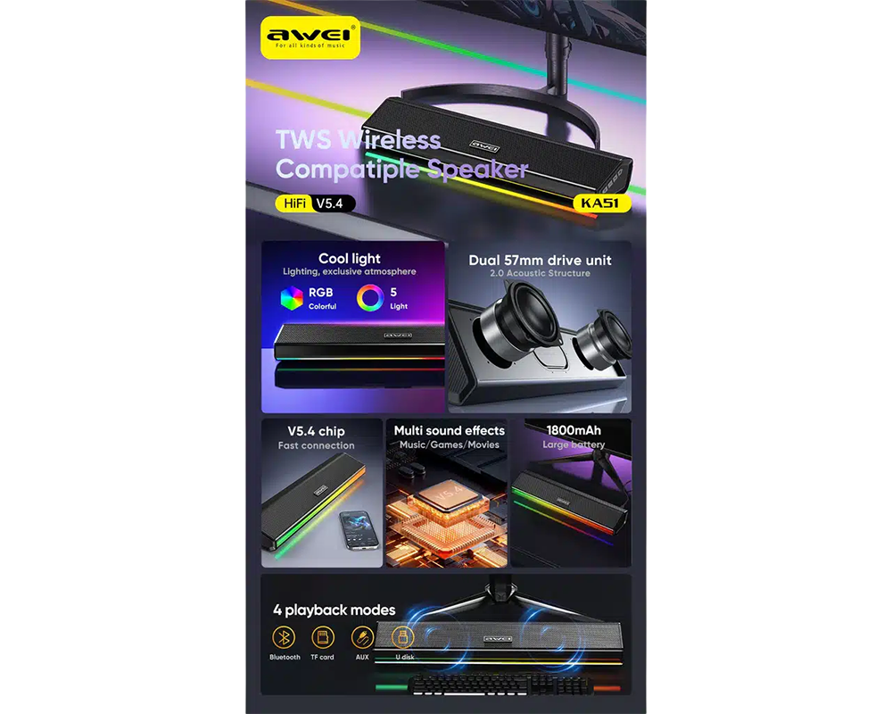 Awei KA51 Wireless Speakers - Image 2