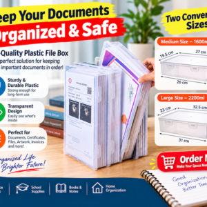ransparent A4 File Storage Box