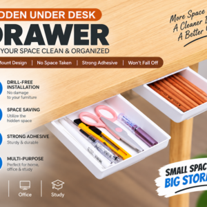 Under-Desk Drawer Storage Organiser