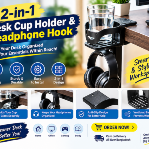 Water Cup Holder Headphone Hook